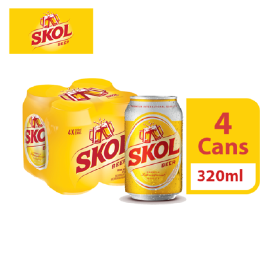 SKOL BEER CAN 320ML*4