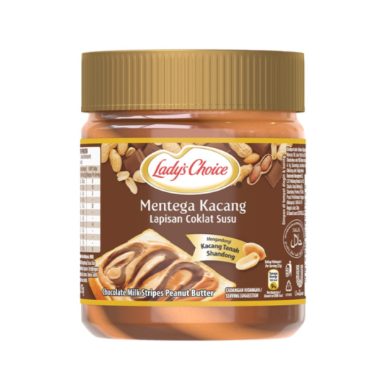 LADY CHOICE PEANUT BUTTER CHOC STRIPES 175GM