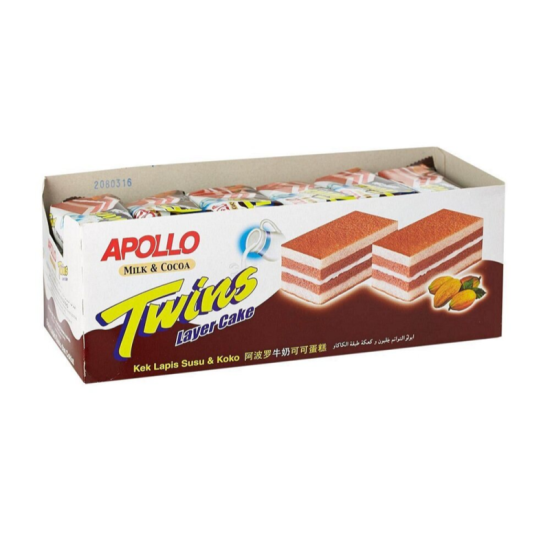 APOLLO LAYER CAKE MILK & COCOA 18GM*24