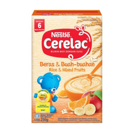 NESTLE CERELAC RICE MIX FRUIT 250G