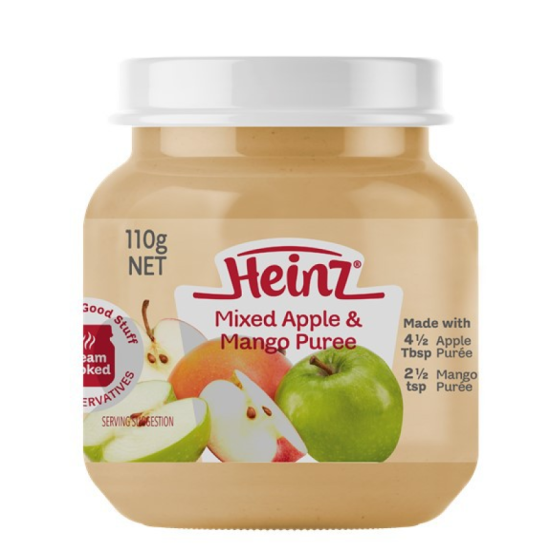 HEINZ APPLE & MANGO PUREE 110G