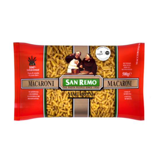 SAN REMO MACARONI NO.38 500GM SAN REMO MACARONI NO.38 500GM