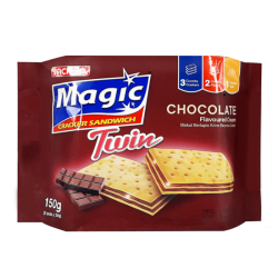 MAGIC TWIN CRACKER SANDWICH CHOCOLATE 30GM*5 MAGIC TWIN CRACKER SANDWICH CHOCOLATE 30GM*5