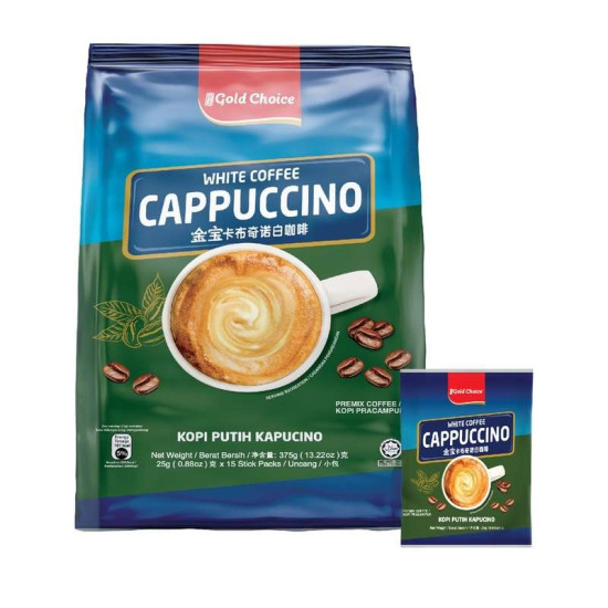 GOLD CHOICE INSTANT WHITE COFFEE CAPPUCCINO 20GM*15