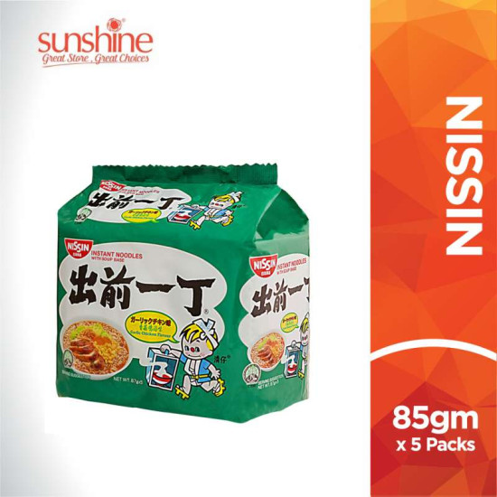 NISSIN INSTANT NOODLE BAG GARLIC CHICKEN 86GM*5