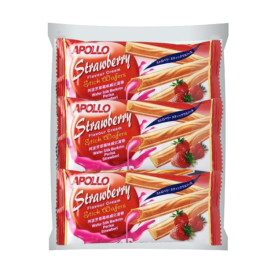 APOLLO STRAWBERRY WAFER STICK 120GM