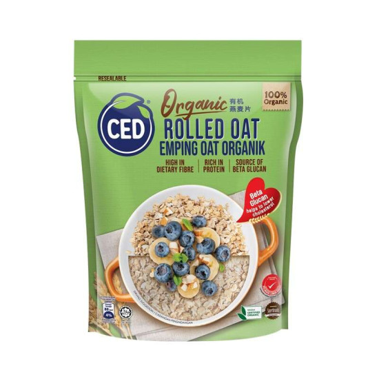 CED CERTIFIED ORGANIC ROLLED OAT REG 450G