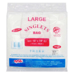 SINGLETS BAG 16CM*19CM (LARGE) WHITE SINGLETS BAG 16CM*19CM (LARGE) WHITE