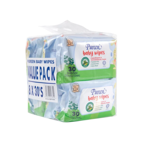 PUREEN BABY WIPES (WH) 8x30'S