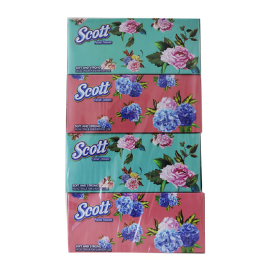 SCOTT FACIAL TISSUE BOX 2PLY FLORAL 150S*4