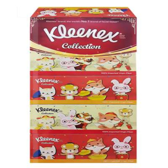 KLEENEX FACIAL TISSUE BOX 2PLY FESTIVE PACK 150S*4