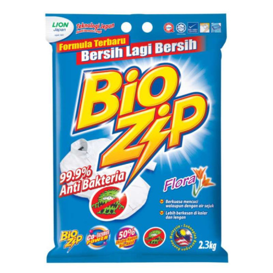 BIO ZIP DETERGENT POWDER - FLORAL 2.3KG