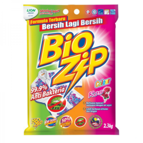 BIO ZIP DETERGENT POWDER - COLOUR 2.3KG