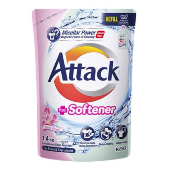 ATTACK LIQUID DETERGENT PLUS SOFTENER (REFILL) 1.4KG