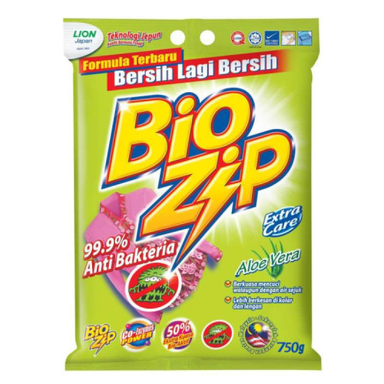 BIO ZIP DETERGENT POWDER - ALOE VERA 750GM