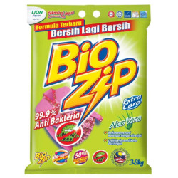 BIO ZIP DETERGENT POWDER - ALOE VERA 3.8KG BIO ZIP DETERGENT POWDER - ALOE VERA 3.8KG