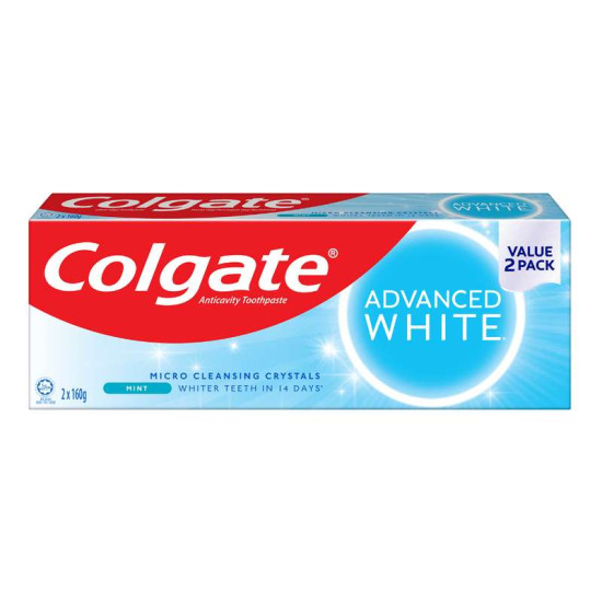 COLGATE TOOTHPASTE ADVANCED WHITE 160GM*2