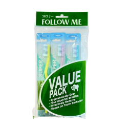 FOLLOW ME SUPER A TOOTHBRUSH - HARD 3'S FOLLOW ME SUPER A TOOTHBRUSH - HARD 3'S