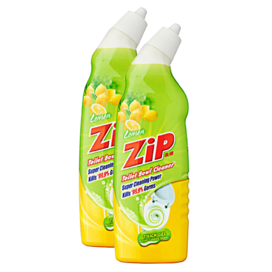 ZIP TOILET BOWL CLEANER (TWIN PACK) - LEMON 500ML*