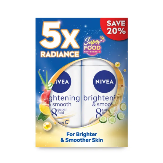 NIVEA WOMEN DEODORANT - EXTRA BRIGHT&SMOOTH 50ML*2