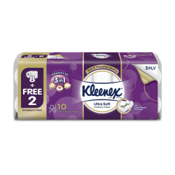 KLEENEX BATHROOM TISSUE ULTRA SOFT 3PLY  190S*10R KLEENEX BATHROOM TISSUE ULTRA SOFT 3PLY  190S*10R