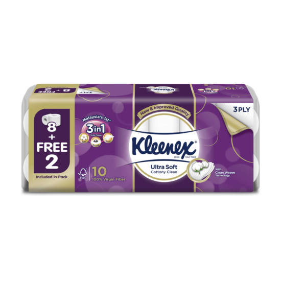 KLEENEX BATHROOM TISSUE ULTRA SOFT 3PLY  190S*10R