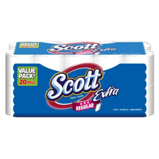 SCOTT EXTRA BATHROOM TISSUE 2PLY 180S*20R