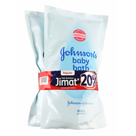 JOHNSON'S BABY BATH (REFILL ) REGULAR 600ML*2