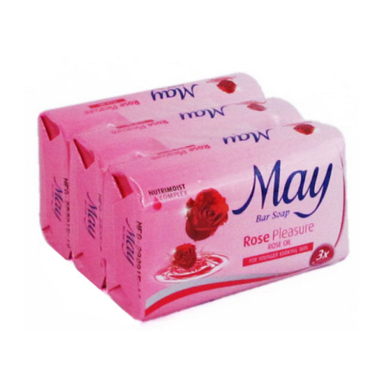 MAY SOAP ROSE PLEASURE 75GM*3'S MAY SOAP ROSE PLEASURE 75GM*3'S