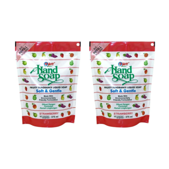 YURI HANDSOAP (REFILL) - STAWBERRY 375ML*2