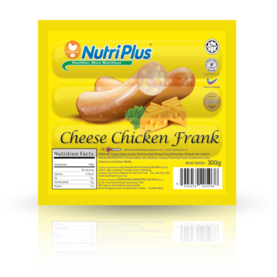 NUTRIPLUS CHEESE CHICKEN FRANKFURTER 300G