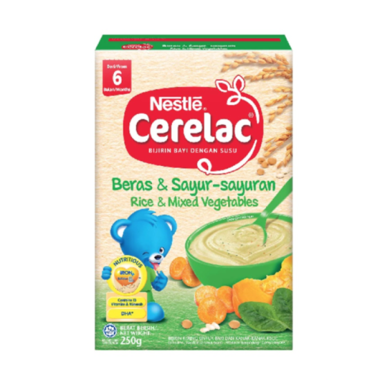 NESTLE CERELAC RICE & MIXED VEGETABLES 250GM