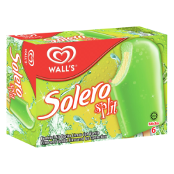 WALL'S PADDLE POP SOLERO SPLIT LIME VANILLA 63ML*6 WALL'S PADDLE POP SOLERO SPLIT LIME VANILLA 63ML*6