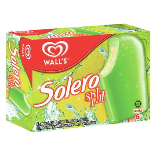 WALL'S PADDLE POP SOLERO SPLIT LIME VANILLA 63ML*6