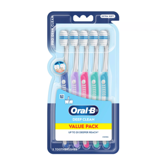 ORAL-B TOOTBRUSH PRO DEEP CLEAN EXTRA SOFT 5'S
