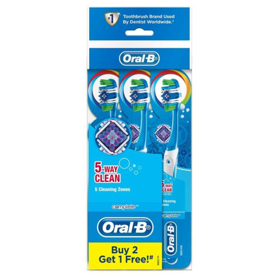 ORAL-B TOOTBRUSH COMPLETE 5 WAY CLEAN SOFT 3'S