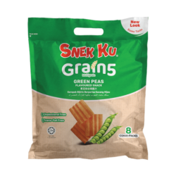 SNEK KU GRAIN 5 MULTIGRAIN GREEN PEAS 16GM*8