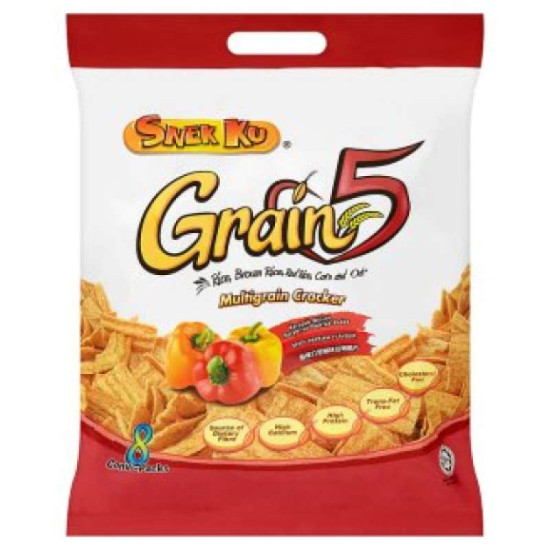 SNEK KU GRAIN 5 MULTIGRAIN SPICY PAPRIKA 16GM*8