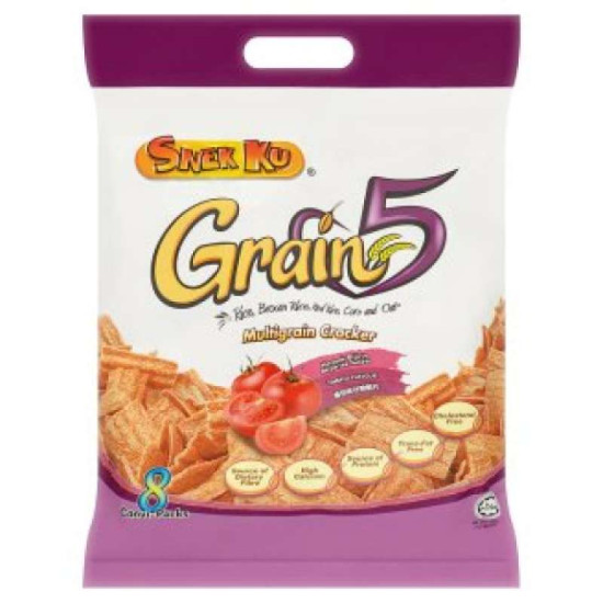 SNEK KU GRAIN 5 MULTIGRAIN TOMATO 16GM*8