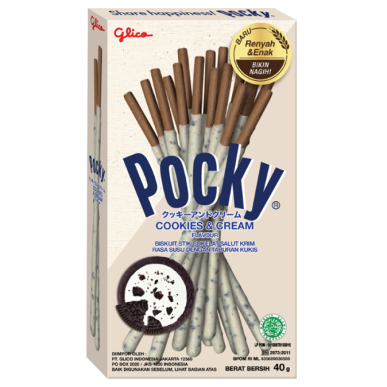 GLICO POCKY BISCUIT COOKIES & CREAM 40GM