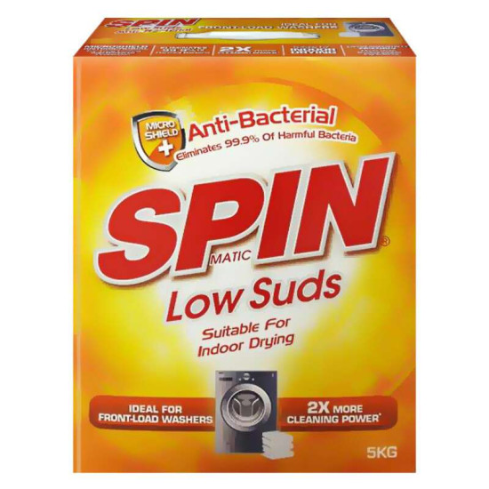 SPIN LOW SUDS POWDER ANTI-BACTERIAL 5KG