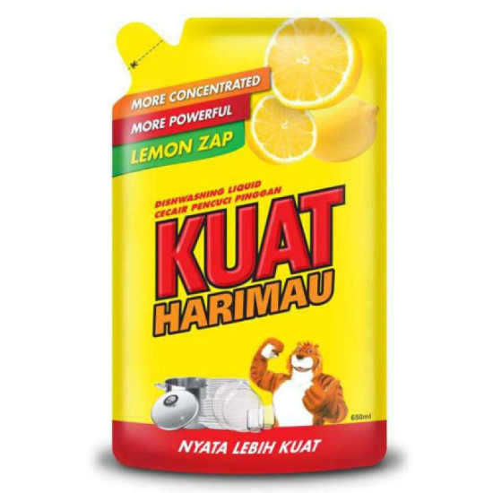 KUAT HARIMAU DISHWASH LEMON 650ML