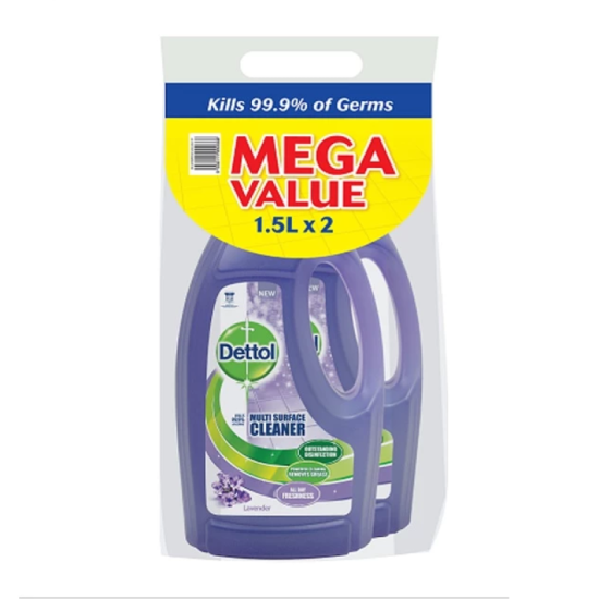 DETTOL MULTI SURFACE CLEANER LAVENDER 1500ML*2