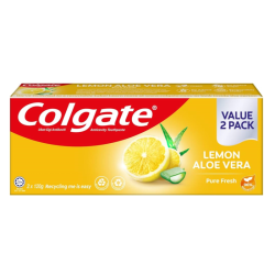 COLGATE TOOTHPASTE LEMON ALOE VERA 120G*2 COLGATE TOOTHPASTE LEMON ALOE VERA 120G*2