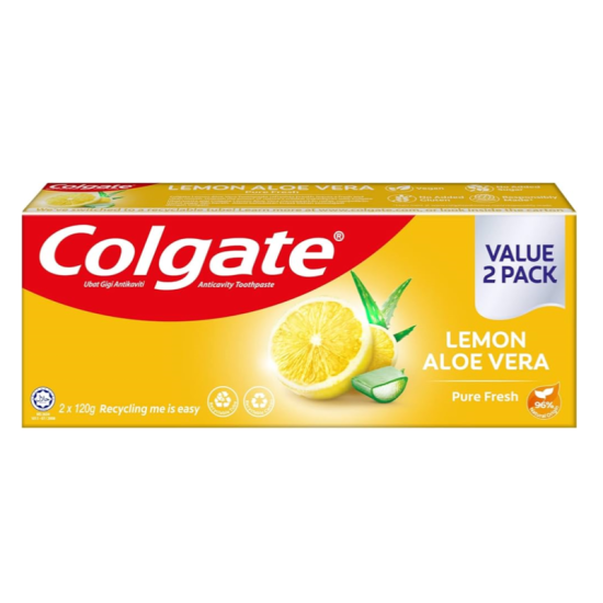 COLGATE TOOTHPASTE LEMON ALOE VERA 120G*2