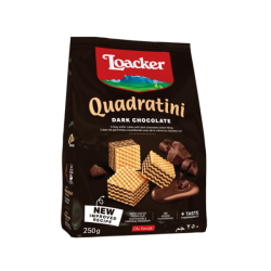 LOACKER QUADRATINI DARK CHOCOLATE 250GM LOACKER QUADRATINI DARK CHOCOLATE 250GM