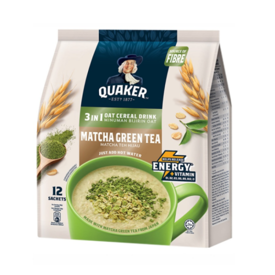 QUAKER 3IN1 MATCHA GREEN TEA 28GM*12