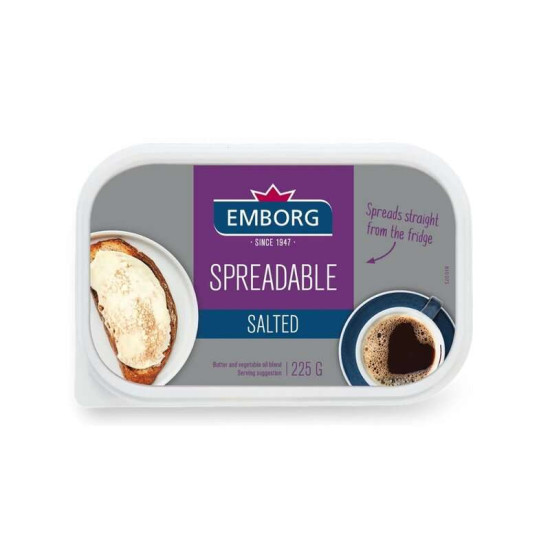 EMBORG SPEADABLE BUTTER SALTED 225G