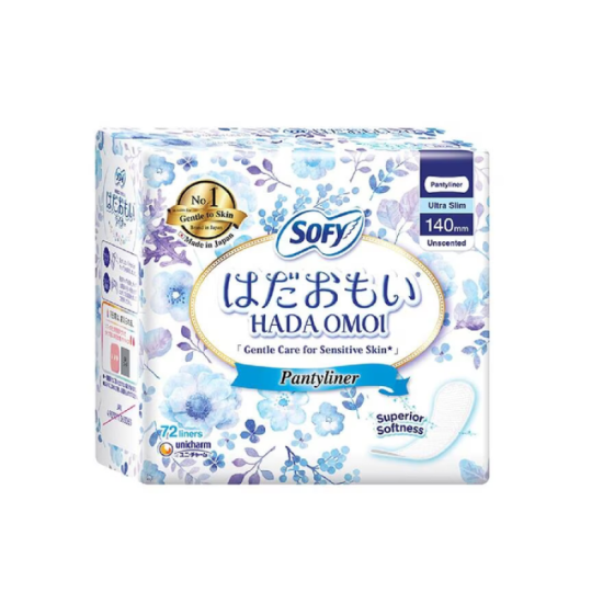 SOFY HADAOMOI PANTY LINER UNSCENTED 14CM 72'S