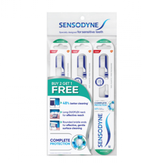 SENSODYNE COMPLETE PROTECT TOOTHBRUSH MEDIUM 3'S